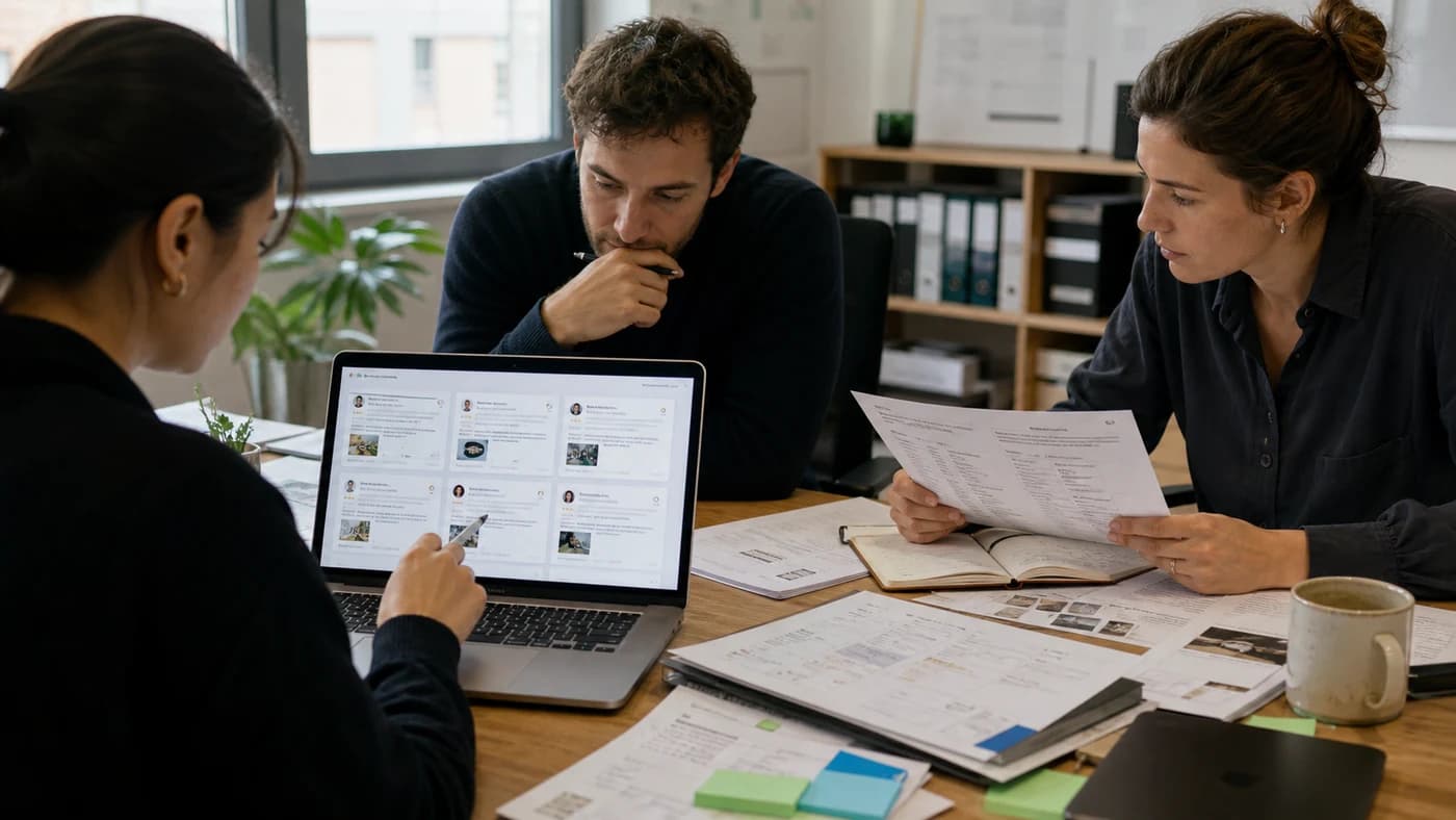 Brand team comparing public customer reviews with service and location records